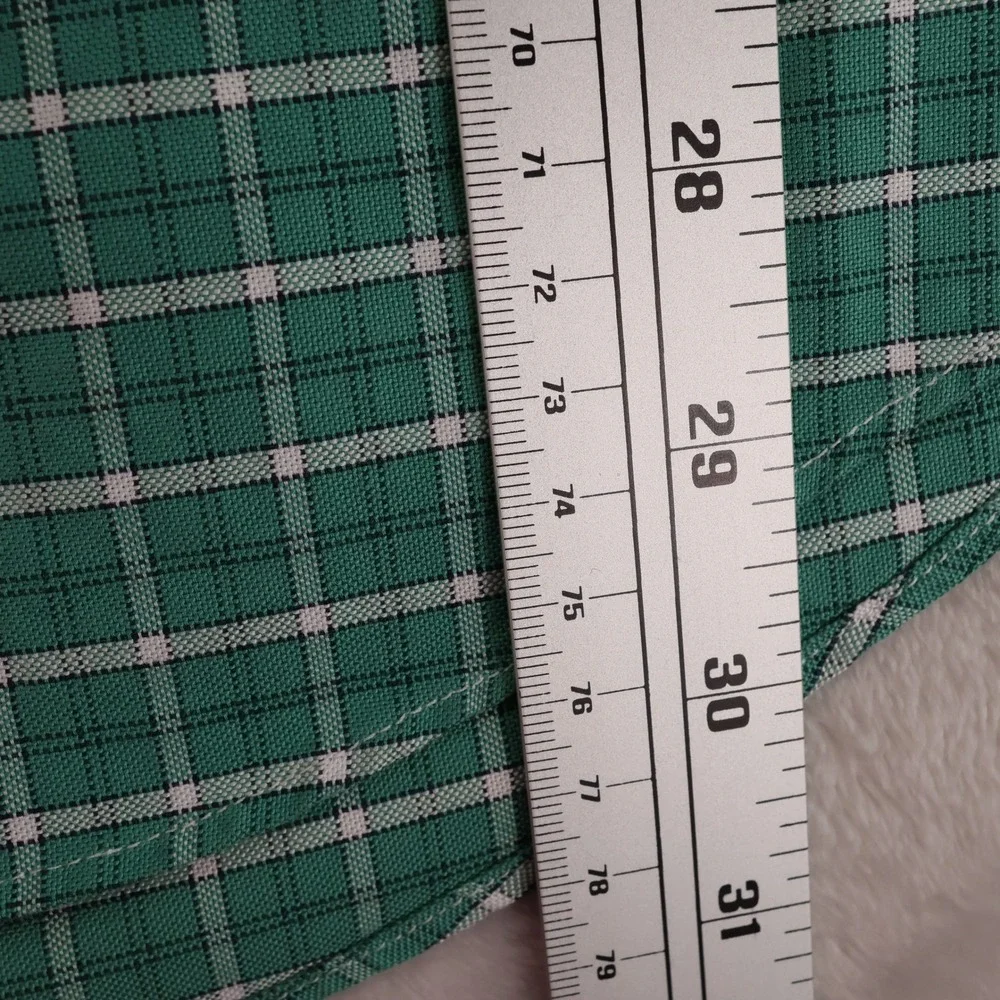 Brooks Brothers Makers Mens Green White Check Cotton Button Down Shirt
